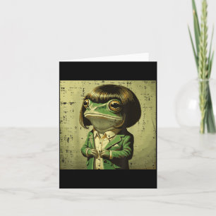 Frog Bob Haircut Bangs Wig Funny Meme Animal Men Card