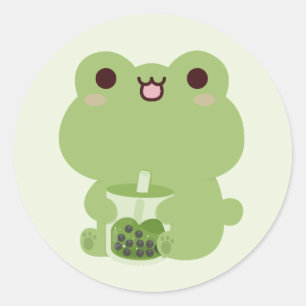Frog Boba Classic Round Sticker