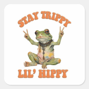 Frog Boho Hippie custom personalised Hippie  Square Sticker