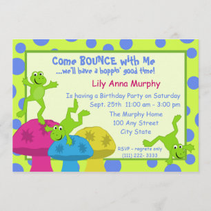 Frog Bounce Birthday Invitation
