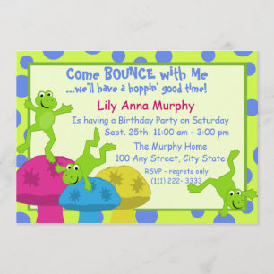 Frog Bounce Birthday Invitation