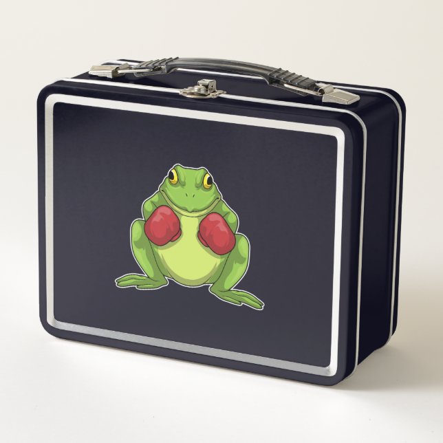 Frog Boxer Boxing gloves Metal Lunch Box (Front)