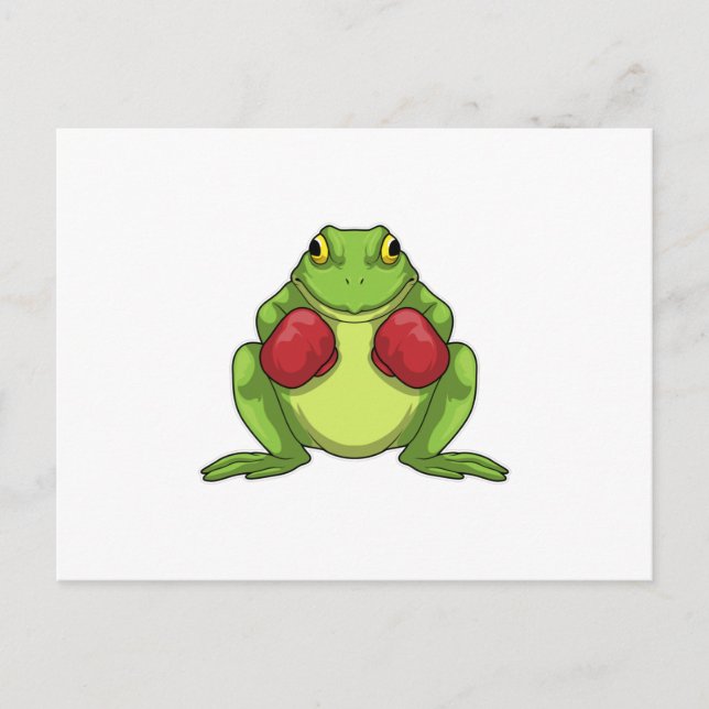 Frog Boxer Boxing gloves Postcard (Front)
