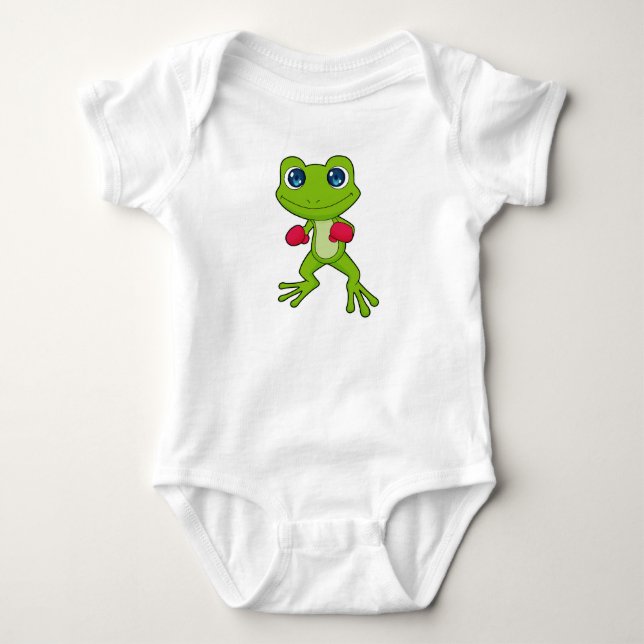Frog Boxing Boxer Boxing gloves Baby Bodysuit (Front)