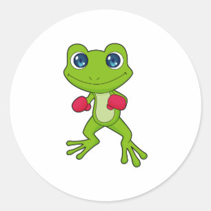 Frog Boxing Boxer Boxing gloves Classic Round Sticker