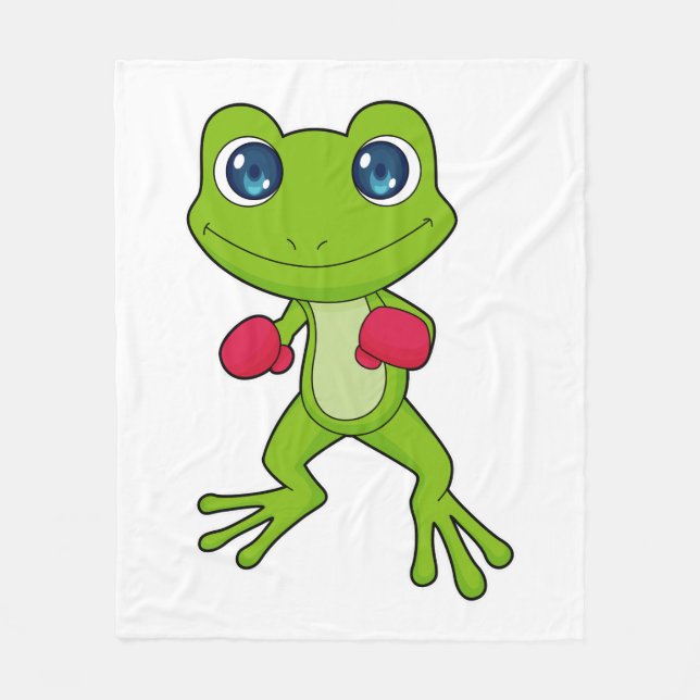 Frog Boxing Boxer Boxing gloves Fleece Blanket (Front)
