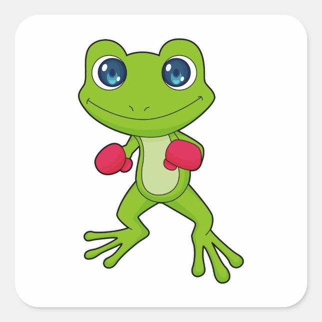 Frog Boxing Boxer Boxing gloves Square Sticker (Front)