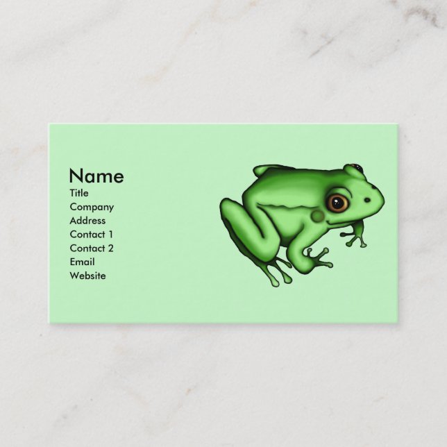 Frog, business card template (Front)
