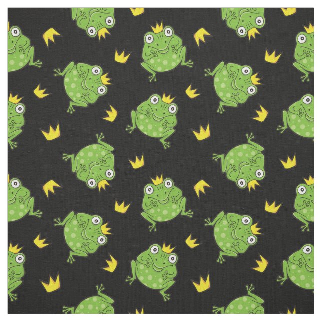 Frog Cartoon Pattern Fabric (Swatch)
