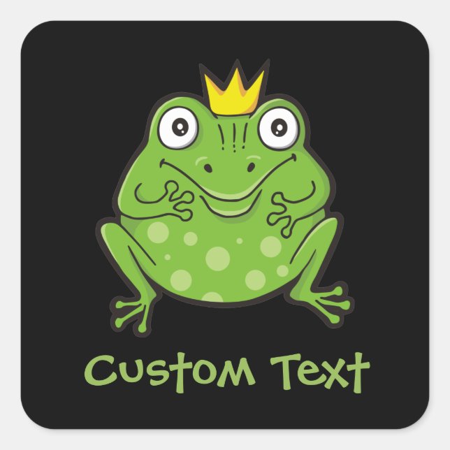 Frog Cartoon Square Sticker (Front)