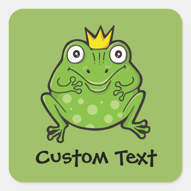 Frog Cartoon Square Sticker (Front)