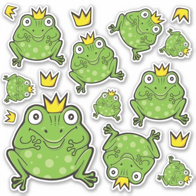 Frog Cartoon Sticker Set (Front)