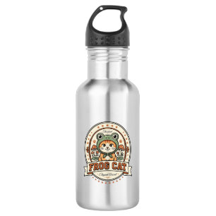 Frog Cat Frogcore Cat Vintage Vector Art Shirt Des 532 Ml Water Bottle