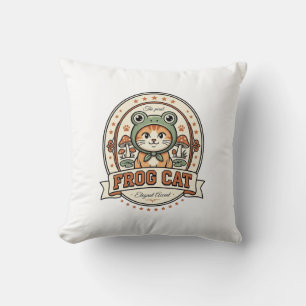 Frog Cat Frogcore Cat Vintage Vector Art Shirt Des Cushion