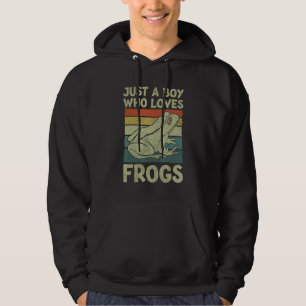 Frog Catcher For Kids Boys Just A Boy Who Loves F Hoodie