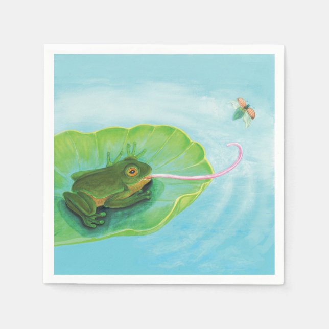 Frog Catching Bug Napkin (Front)
