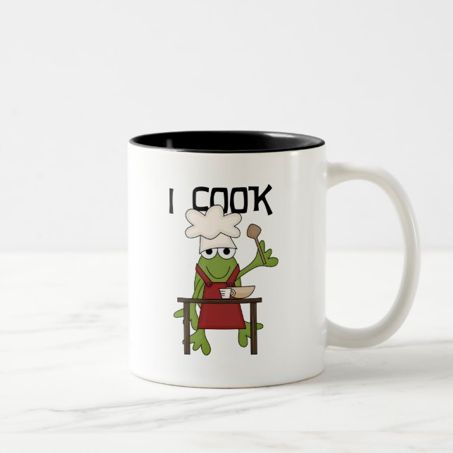 Frog Chef I Cook Tshirts and Gifts Two-Tone Coffee Mug (Right)