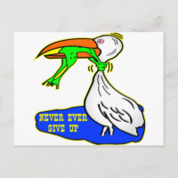 Frog Choking Bird Never Ever Give Up