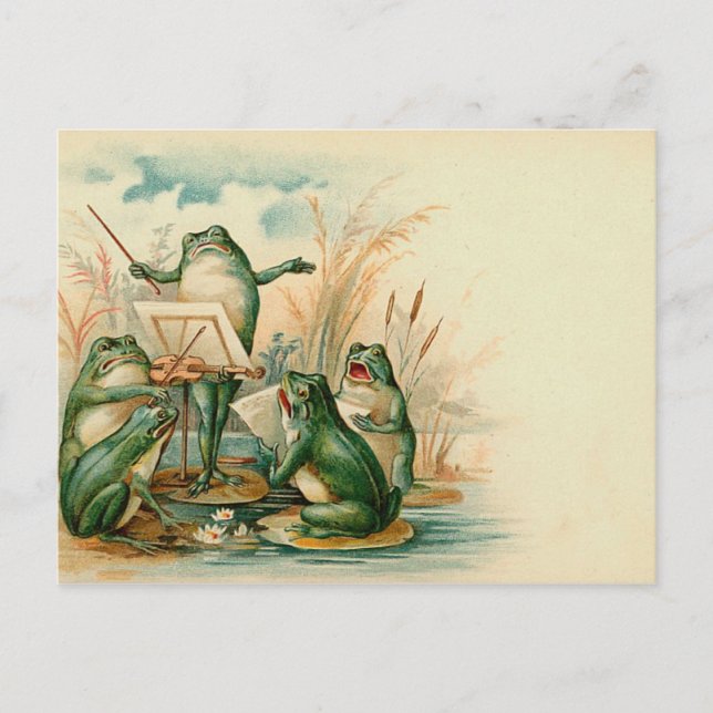 Frog Chorus Vintage Illustration Postcard (Front)