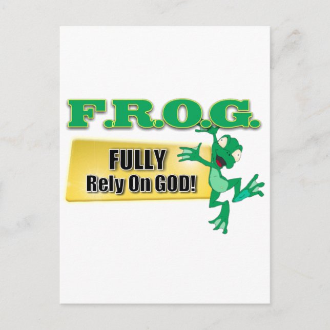 FROG CHRISTIAN ACRONYM FULLY RELY ON GOD POSTCARD (Front)