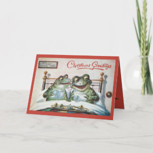 Frog Christmas folded holiday card