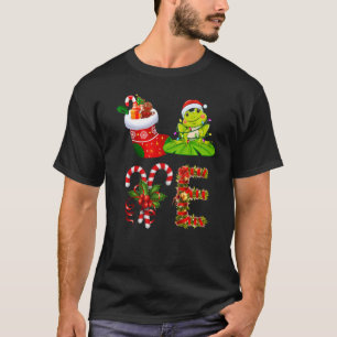 Frog Christmas Lights Led  Santa Hat Christmas T-Shirt