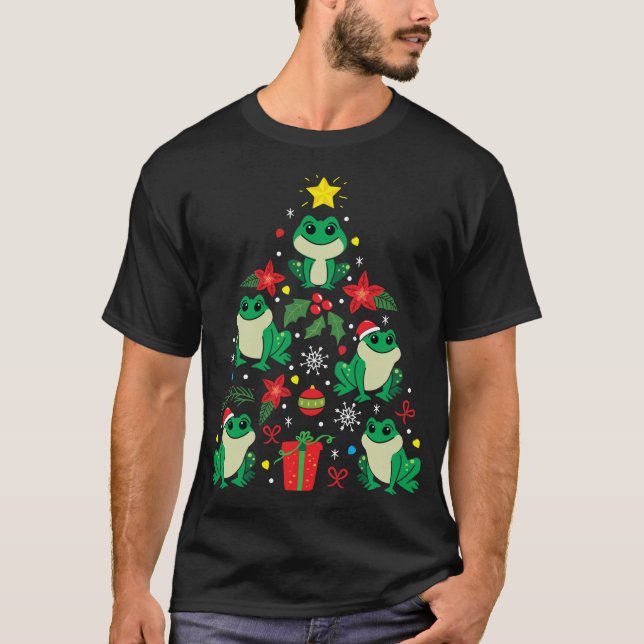 Frog Christmas Ornament Tree Funny Xmas Gift T-Shirt (Front)