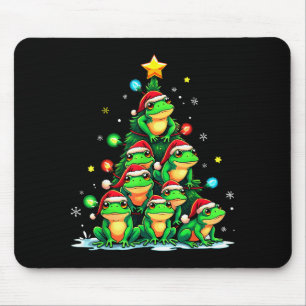 Frog Christmas Tree Funny Hopper Holiday Cute Frog Mouse Mat