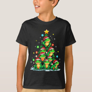 Frog Christmas Tree Funny Hopper Holiday Cute Frog T-Shirt