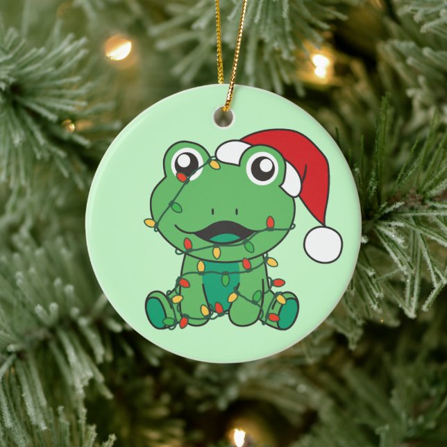 Frog Christmas Winter Animals Holiday Frogs Ceramic Tree Decoration (Tree)