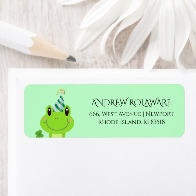 Frog Clover Return Address Green (Insitu)