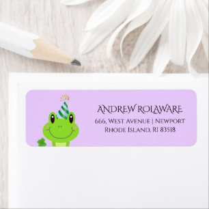 Frog Clover Return Address Lilac