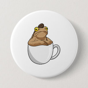 Frog Coffee Coffee bean 7.5 Cm Round Badge