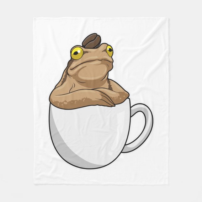Frog Coffee Coffee bean Fleece Blanket (Front)