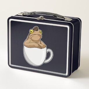 Frog Coffee Coffee bean Metal Lunch Box