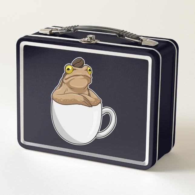 Frog Coffee Coffee bean Metal Lunch Box (Front)