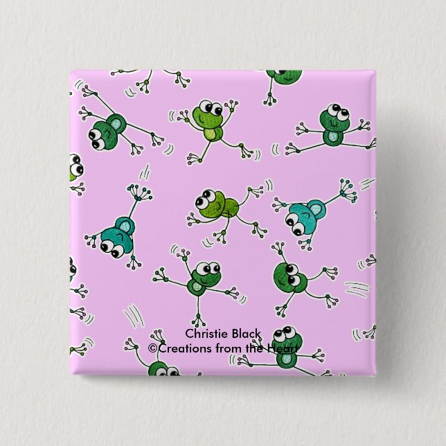 Frog Collage 15 Cm Square Badge (Front)