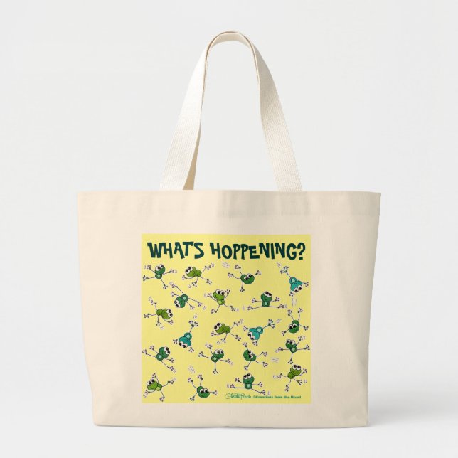 Frog Collage Large Tote Bag (Front)