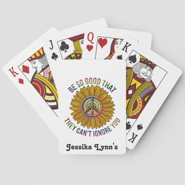 Frog Colourful Positive Custom Hippie Personalise  Playing Cards (Back)