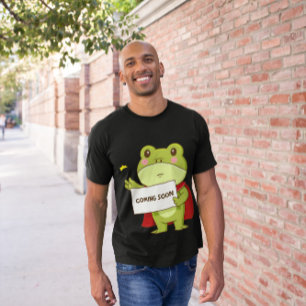 Frog Coming Soon - Frog with Cape Holding Coming  T-Shirt