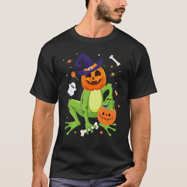 Frog Costume Toad Kids Cute Frog Halloween T-Shirt (Front)