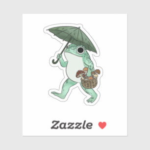  Frog Cottagecore Picking Mushroom Illustration