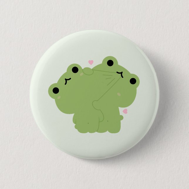 Frog Couple 6 Cm Round Badge (Front)
