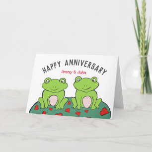 Frog couple wedding anniversary card