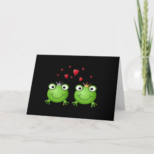 Frog Couple with hearts. Card