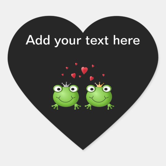 Frog Couple with hearts. Heart Sticker