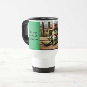 Frog Cowboy with Funny Coffee Thought Thermal Mug