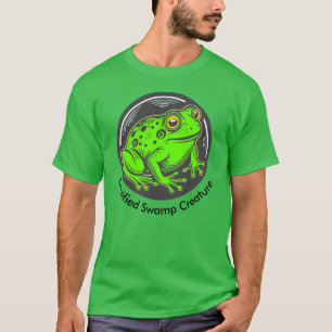 Frog Custom Text Certified Swamp Creature T-Shirt