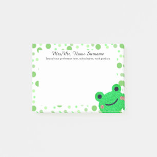 Frog Cute Green Polka Post-it Notes