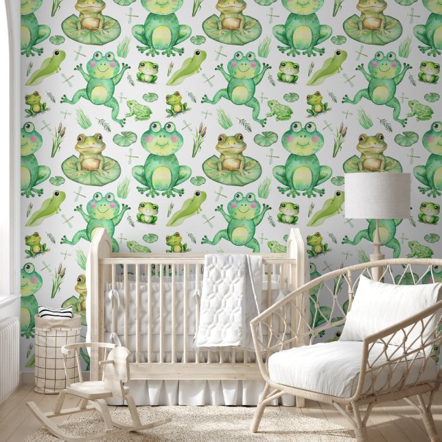Frog Cute Watercolor Wallpaper (Kids)